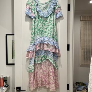 3XL/16 Rixo pastel tiered maxi dress